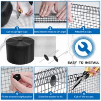 Kit de Protección Contra Palomas de Alambre de Hierro Galvanizado de 8 Pulgadas y 30 m, Rollo de Malla Metálica de 1.0 mm para Barrera Contra Plagas en Paneles Solares, para Techos Residenciales y Comerciales