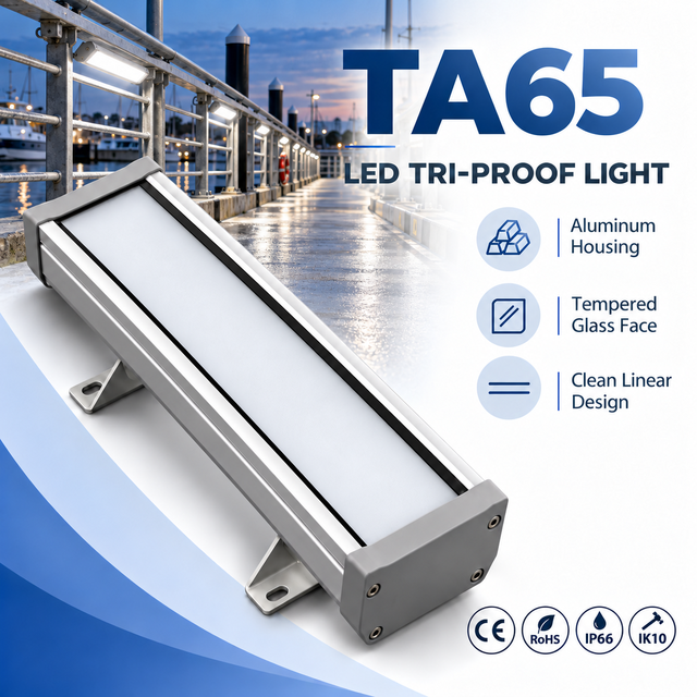 Waterproof Tri-Proof LED Light for Workshop Factory & Parking Lot Linear Lighting for Outdoor Usage Led Architectural Lighting