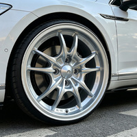 Rines FLowtone Wheels HR ET35 Nuevos de 15 Pulgadas 4x100 para Auto, Rines de Aluminio de Cinco Radios para Honda Civic, Fit, Toyota Corolla, Vios, Yaris