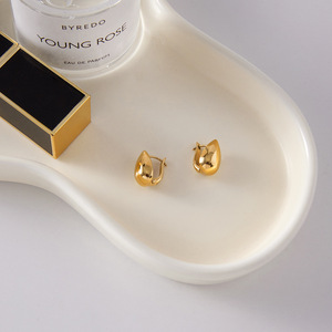 Boucles d'oreilles en forme de goutte d'eau en acier inoxydable pour femmes, bijoux cadeaux, boucles d'oreilles à la mode automne-hiver - Product Image 4