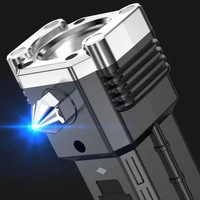 Outil d'évacuation d'urgence multifonctionnel Lampe de travail brise-vitre Ceinture de sécurité LED Marteau de voiture rechargeable Lampe de poche