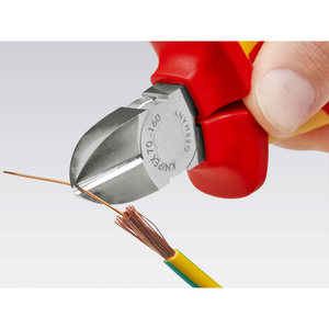 Knipex side cutting <b>pliers</b> with insulated handles and retaining ring, 160mm - Product Image 2