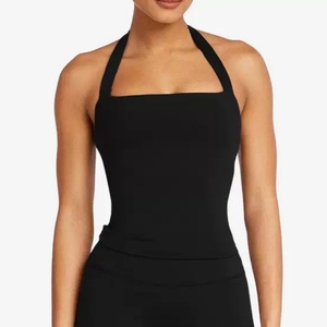 ชุดโยคะไร้รอยต่อสำหรับผู้หญิง เสื้อครอปแบบผูกคอ แห้งเร็ว เซ็กซี่ เหมาะสำหรับออกกำลังกาย ฟิตเนส ยิม กีฬา ไซส์ XL พร้อมโลโก้สั่งทำพิเศษ ให้ความรู้สึกเหมือนไม่ได้ใส่ - Product Image 3