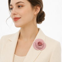 Fleur artificielle réaliste Camélia en strass pour bricolage, accessoire de décoration pour boîte cadeau, vêtements et sacs, vente en gros