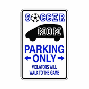 Letrero de Metal de Aluminio con Diseño Divertido y Humorístico de 'Solo Estacionamiento para Mamás de Fútbol, Violadores se Castigarán', para Eventos Deportivos - Product Image 4