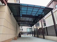 Auvent moderne en alliage d'aluminium pour terrasse et cour extérieure, pare-soleil et anti-pluie en polycarbonate, installation facile, haute luminosité