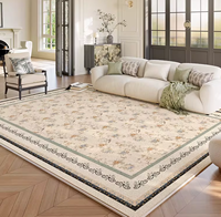 Nouveau Tapis de Salon Classique 2026 en Velours Plume Empilé, Épaisseur Moyenne, Fabriqué à la Machine, à Poil Ras, Lavable et Imperméable