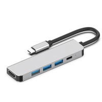 Hub USB C 5 en 1, adaptateur multiport, 4K, alimentation 100W, 3 ports de données USB-A, hub USB C pour ordinateur portable, PC