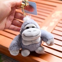 Porte-clés Peluche Gorille Mignon de Simulation, Pendentif de Sac à Dos pour Couple, Jouet en Peluche Singe, Ornement à Suspendre au Sac, Vente en Gros