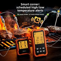 Termometer Makanan Nirkabel Bluetooth 4 Probe Termometer Panggangan Daging BBQ Pintar Tahan Air Baja Tahan Karat Timer Memasak Dapur