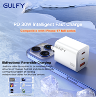 Chargeur mural PD 30W original, adaptateur triple port rapide pour iPhone, Android, appareil photo, montre intelligente, microphone, prise UK, EU, US