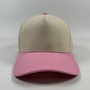 Casquette de baseball personnalisée <span class=keywords><strong>2</strong></span> tons en coton 5 panneaux casquettes de sport unisexe vierges beiges et colorées vente en gros de haut profil a Frame Snapback Hat - Product Image 5