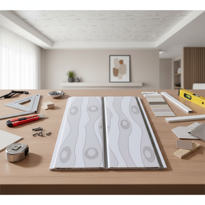 Pannelli per Controsoffitto Moderni Artistici Resistenti al Calore e Ignifughi con Installazione a Griglia in PVC per Progetti - Product Image 1