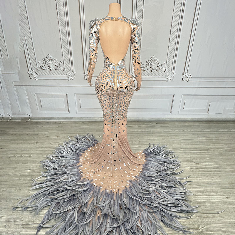 dresses women lady elegant formal silver