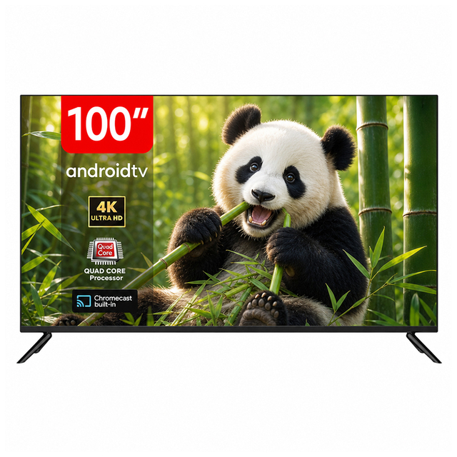 Wholesale QLED 4K UHD Android Smart TV 100 Inch Bezelless Television HDR10+ Dolby Audio Voice Remote Ultra Slim for Home Theater