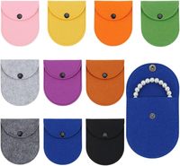 10 pochettes pour la protection des objets, petites pochettes à bijoux, sacs de rangement, portefeuilles en feutre avec bouton-pression pour transporter bijoux et monnaie