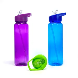 Botol air bebas bpa logo kustom botol air minum plastik daur ulang botol air Promosi portabel desain baru