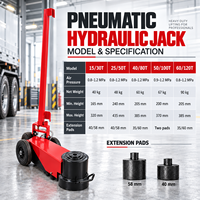 Cric hydraulique pneumatique pour camion avec roues et patins d'extension pour service d'atelier