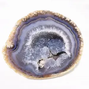 Natural agate crystal healing stone folk crafts charm agate geode