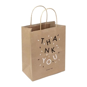 Kunden spezifischer Logo-Druck Recycelte braune Papiertüte Handgemachte Papiertüte Verpackungs tasche für Lebensmittel