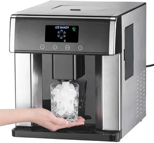 12kgs Auto Dispensing Ice Home Use Multi Function Counter Top Portable Mini Ice Dispenser Maker Machine With Water Dispenser