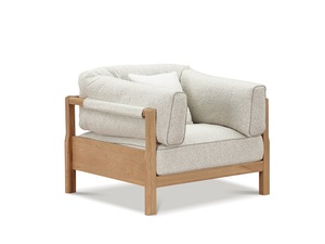 Phòng khách ghế sofa đặt rắn tro gỗ sồi khung futon bọc đầy khả năng phục hồi bọt biển phòng khách đồ nội thất bằng gỗ - Product Image 6