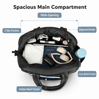 Sac fourre-tout de voyage matelassé noir personnalisé avec logo, grande capacité, sac à main de week-end pour femme, bandoulière amovible, portable