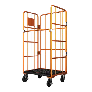 Tendencia 2024 Heavy Duty pliable Cargo entrepôt stockage galvanisé sécurité fil rouleau conteneur chariot avec roues