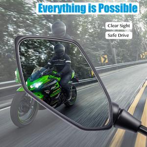 Espejo Retrovisor Universal Ajustable para Motocicleta - Espejo Convexo Rómbico con Tornillo de Rosca a la Derecha de 10 mm, 8 mm, 10 mm - Product Image 6