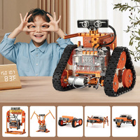 STEAM Metal DIY tecnología aprendizaje robótica Kit para niños Control remoto codificación montaje educación Kit codificación ensamblar