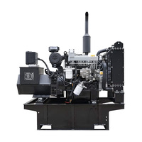 Générateur électrique silencieux 30 kW 4 cylindres turbocompressé à châssis ouvert, refroidi par eau, 400 V 50 Hz, télécommandé, type ATS, alimentation stable 12/24 V CC