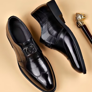 Chaussures Oxford Derby en Cuir Véritable pour Hommes, Style Rétro Brogue, Rehaussantes, Idéales pour le Bureau et les Fêtes, Collection Automne - Product Image 4