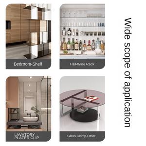 Factory Direct Stainless Steel Glass Clip Fixing Bracket Square Type Card Half-round Clip <b>Laminate</b> Drag Clip Accessories - Product Image 5