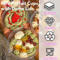 Mini tasses à couvercle en forme de dôme, gobelets à Dessert jetables pour boissons froides, fruits, petits gâteaux, crème glacée, collation, bonbons