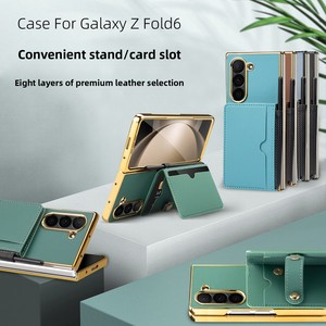 เหมาะสำหรับโทรศัพท์พับได้ซีรีส์ Z Fold รวมถึง Fold 6: ที่ใส่ปากกา, ช่องใส่บัตร, ขาตั้ง, กรอบเคลือบไฟฟ้า และ - Product Image 1