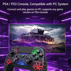Manette <span class=keywords><strong>de</strong></span> jeu sans fil Bluetooth RGB 1200 mAh à motif craquelé pour console <span class=keywords><strong>de</strong></span> jeu PS4 Slim Pro avec vibration turbo et six gyroscopes - Product Image 3