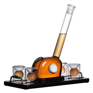Cadeaux de golf uniques sur le thème du golf, ensemble de carafe à whisky de golf de 750 ml avec 4 verres à shot en forme de balles de golf pour bourbon, scotch, vodka, <span class=keywords><strong>tequila</strong></span> - Product Image 6