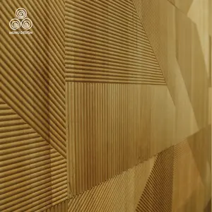 MUMU-Panel de pared para decoración de interiores, tablero de listón de madera compuesto, arte, 3D