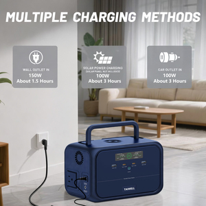 Générateur solaire portable 300W, batterie d'urgence LiFePO4 288Wh, station d'alimentation portable 110V/220V AC pour la maison - Product Image 4