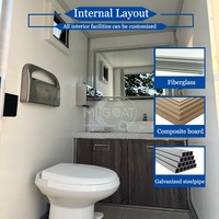 Remorque de toilettes portables commerciales à 4 postes, à double essieu, pour les entreprises de location et les grands événements