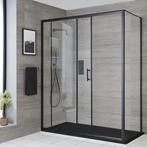 Qualità all'ingrosso trasparente e porta della doccia di vetro di alta qualità con vetro temperato