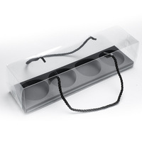 Boîte à pâtisserie transparente en gros, emballage de luxe pour soufflé au jaune d'œuf, boîtes à cupcakes transparentes en PET à 3 ou 4 trous avec inserts et fenêtre pour gâteau roulé suisse