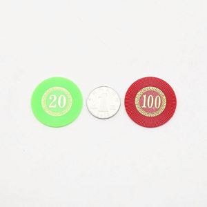 Ficha de Póker de Plástico con Logotipo Personalizado, Chapada en Oro, 38 mm, Impresión UV, Ficha de Juego de Mahjong, Ficha de Póker Texas Hold'em - Product Image 2