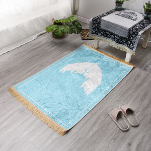 Tapis imprimé jacquard antidérapant Tapis de prière en mousseline à motif abstrait fabriqué à la machine - Product Image 4