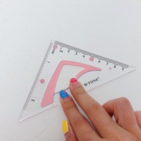 Règle triangulaire personnalisée, mesure d'angle, fournitures scolaires, multifonction, transparente, 20 cm/30 cm, PP