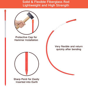 Palos de nieve FRP flexibles resistentes a los rayos UV postes reflectantes de fibra de vidrio - Product Image 2