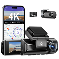 AZDOME M550 Pro Meilleure caméra embarquée pour voiture Boîte noire 2 canaux ADAS Caméra de voiture avec WiFi GPS 4K Caméra de tableau de bord avant et arrière