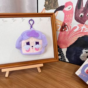 Bán buôn Mini khóc bé sang trọng đồng xu Ví Keychain dễ thương chất béo khuôn mặt cô bé nhồi bông Búp bê túi Mặt dây chuyền Keychain - Product Image 2