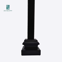 Accessoires de balustre carrés 1/2 po pour escaliers, finition noir satiné, en métal, avec base en aluminium pour balustre en fer forgé