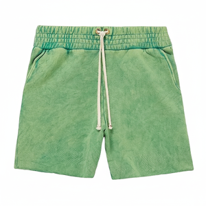 กางเกงขาสั้นผ้าฝ้ายวินเทจสำหรับผู้ชายกางเกงขาสั้นซักกรดตามสั่ง - Product Image 1